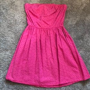love...ady Pink Eyelet Strapless Dress Size Small
